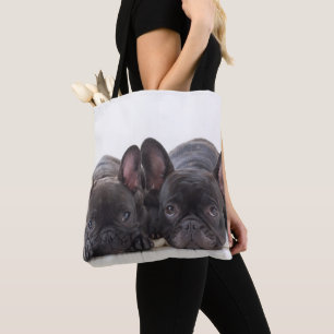 Tote Bag Bouledogues français se blottissant sur une