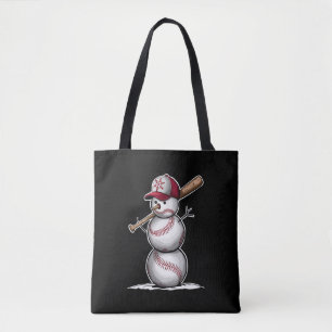 Tote Bag Boules de bonhomme de neige de baseball Neige Noël