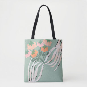Tote Bag Bouquet de citrouilles squelettes Halloween