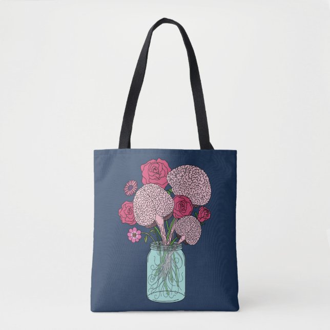 Tote Bag Bouquet de fleurs cérébrales (Devant)