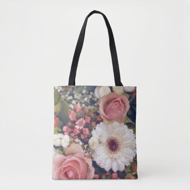 Tote Bag Bouquet de fleurs romantiques (Devant)