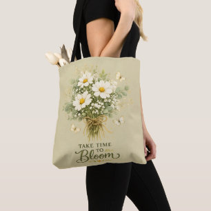 Tote Bag Bouquet de fleurs sauvages blanches
