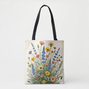 Tote Bag Bouquet de fleurs sauvages mélangées - AOP botaniq