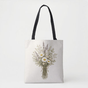 Tote Bag Bouquet de fleurs sauvages vintage
