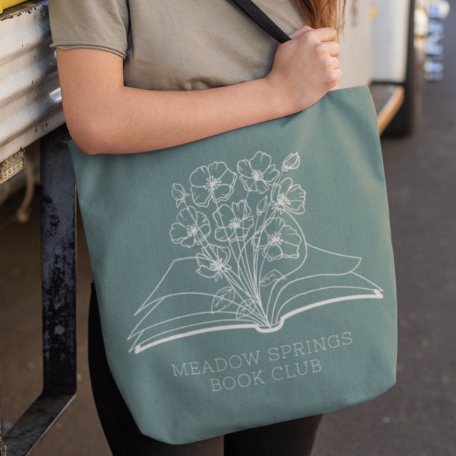 Tote Bag Bouquet de fleurs Whimsical Club de livres personn (Créateur téléchargé)
