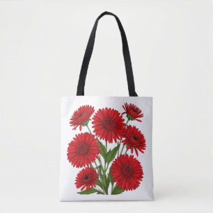 Tote Bag Bouquet de gerbera rouge