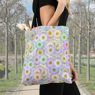 Tote Bag Bouquet de marguerite coloré - pastel