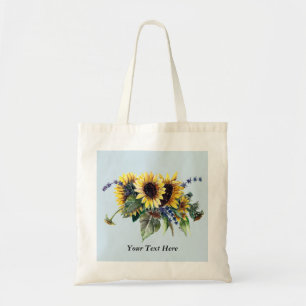 Tote Bag Bouquet de tournesol personnalisé