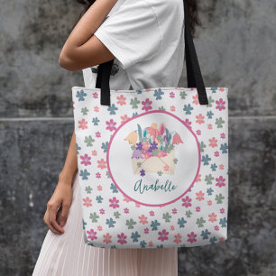 Tote Bag Bouquet d'enveloppes Motifs aux fleurs de printemp