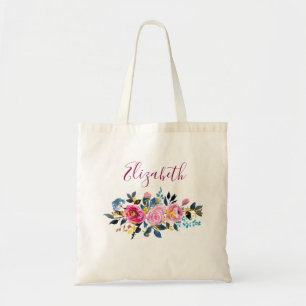 Tote Bag Bouquet Floral Boho de Roses Mixtes