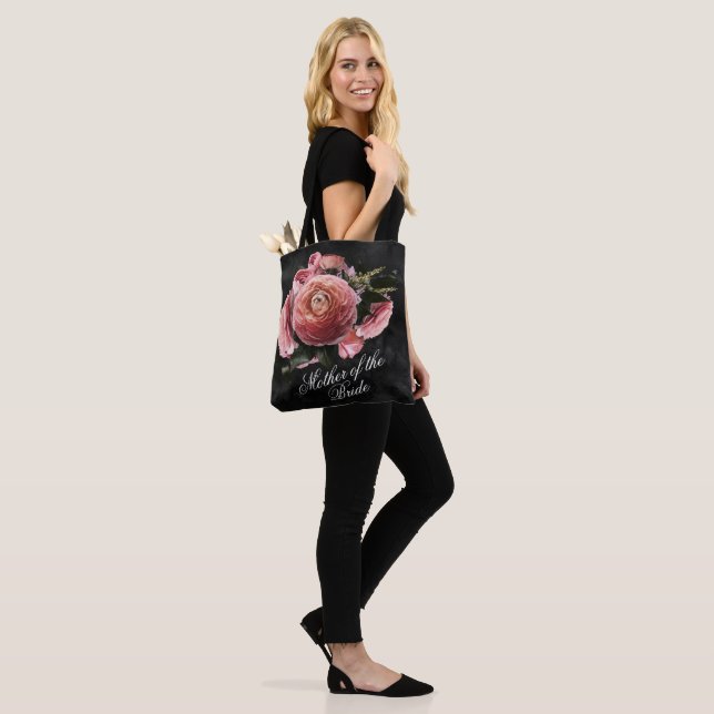 Tote Bag Bouquet floral rose romantique Mère de la mariée (Sur le modèle)