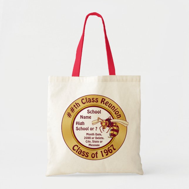 Tote Bag Bourgogne et classe d'or Reunion Idées cadeaux, To (Devant)
