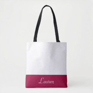 Tote Bag Bourgogne et forme géométrique ovale et votre nom