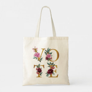 Tote Bag Bourgogne Floral Élégant Féminin Allez Voter