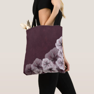 Tote Bag Bourgogne texturisé avec des fleurs