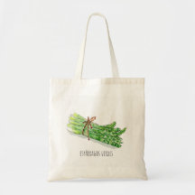 bourse coton géant « asperges vertes "