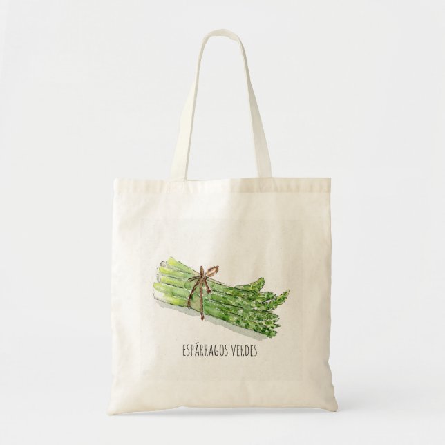 Tote Bag bourse coton géant « asperges vertes " (Devant)