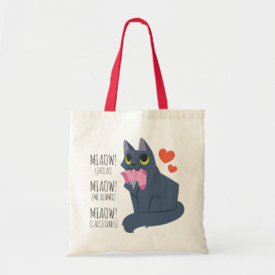 Tote Bag Bourse de toile Chat  Je m'appelle des Chaussettes