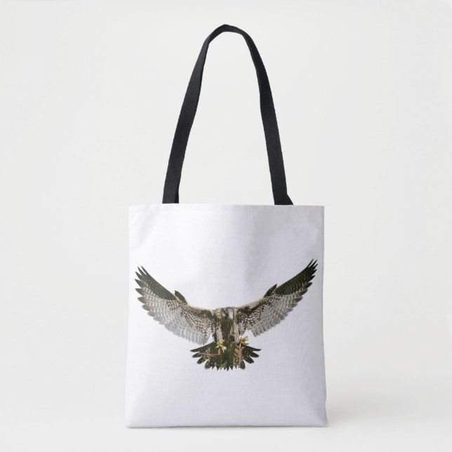 Tote Bag bourse de toile faucon en volant (Devant)