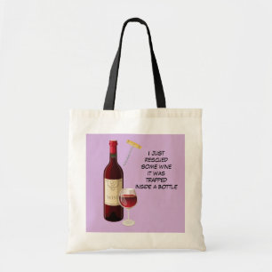 Tote Bag Bouteille de vin et illustration en verre