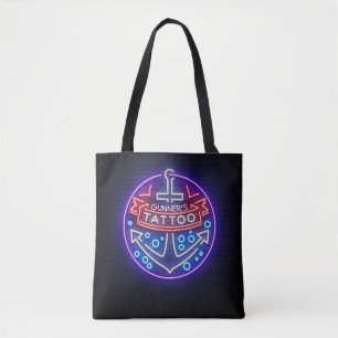 Tote Bag Boutique de tatouage personnalisée Style néon naut
