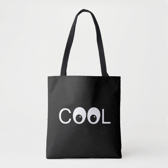 Tote Bag Boutons cool sur noir (Devant)