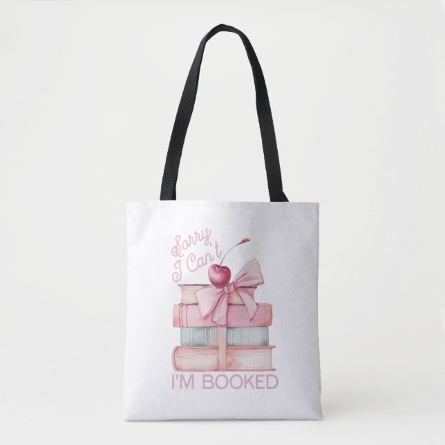 Tote Bag Bow coquette de la pile de livres (Devant)