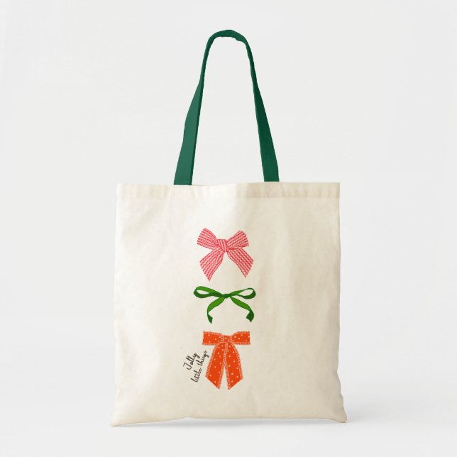 Tote Bag Bow Jolly Little Things Christmas  (Devant)