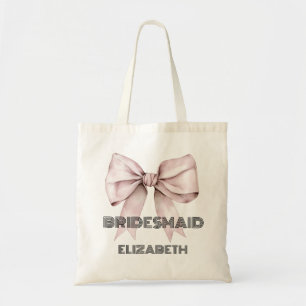 Tote Bag Bow Ribbon Élégant Bridesmaid personnalisé fille