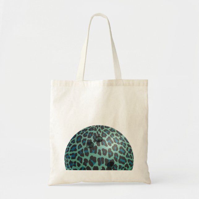 Tote Bag Bowling Ball Leopard Turquoise (Devant)