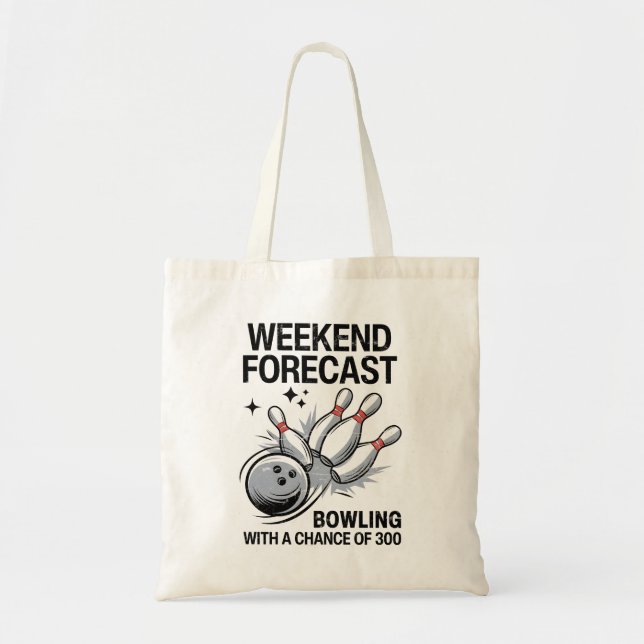 Tote Bag Bowling De Prévisions Du Week-End Avec Une Chance  (Devant)