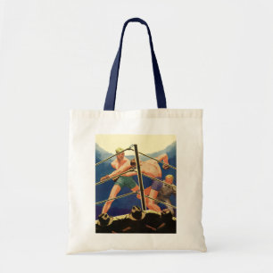 Tote Bag Boxe vintage, Boxers pendant un match