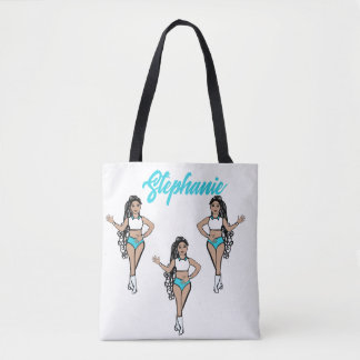 Tote Bag Braided Dancer Personalized Tote ( Aqua)