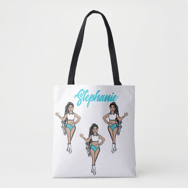Tote Bag Braided Dancer Personalized Tote ( Aqua) (Devant)