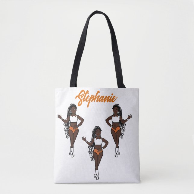 Tote Bag Braided Dancer Personalized Tote (Orange ) (Devant)