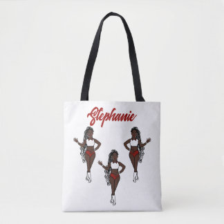 Tote Bag Braided Dancer Personalized Tote ( Red)