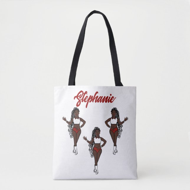 Tote Bag Braided Dancer Personalized Tote ( Red) (Devant)