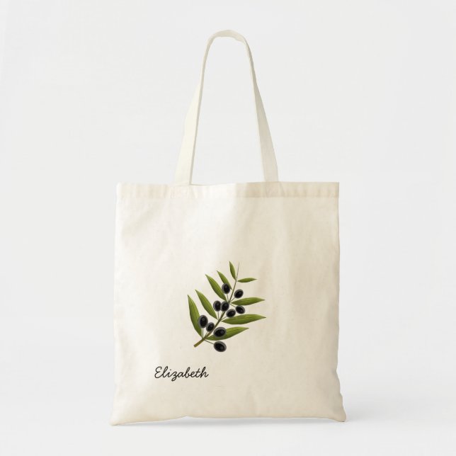 Tote Bag Branche d'olive - Personnalisée (Devant)