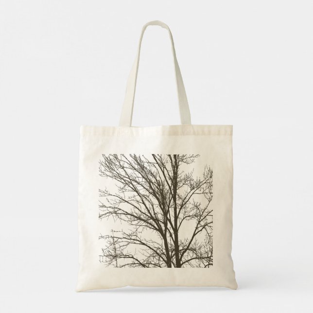 Tote Bag Branches d'arbre Brown rose pâle (Dos)