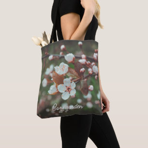 Tote Bag Branches de prune avec fleurs blanches