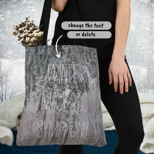 Tote Bag Branches gelées et forêt recouverte de neige
