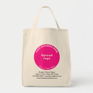 Tote Bag Brasserie en forme ronde rose sur l'alimentation