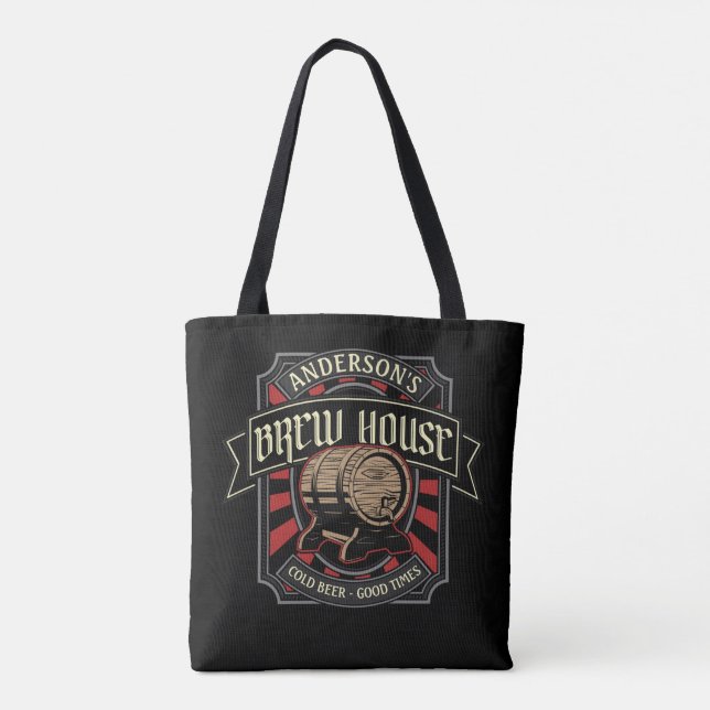 Tote Bag Brasserie personnalisée Étiquette Bière Brasserie  (Dos)