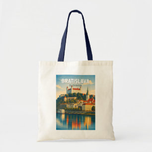 Tote Bag Bratislava Slovaquie Illustration Voyage Art Rétro