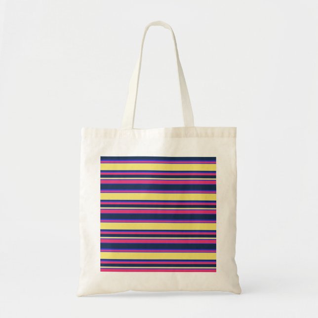 Tote Bag Brayures rose, jaune et bleue (Devant)