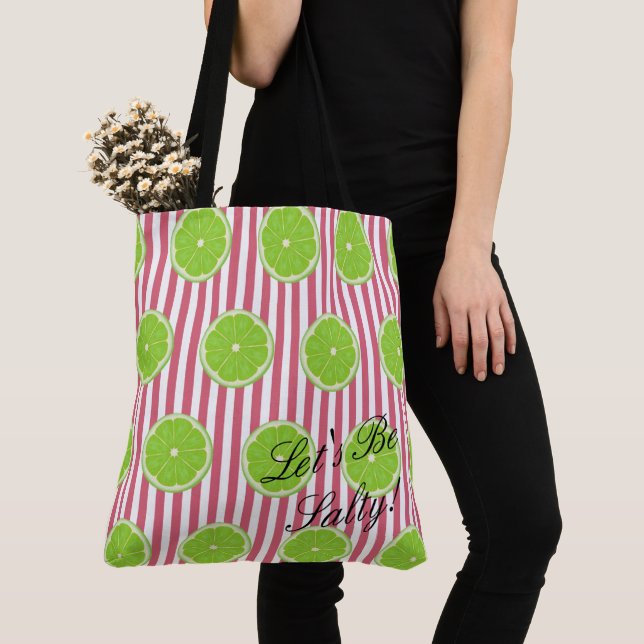 Tote Bag BRIDE & Bridesmaids Limes & Nantucket Red Fiesta (De près)