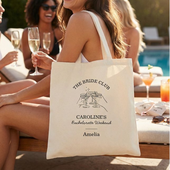 Tote Bag Bride Club Bachelorette Weekend Favor Name (Créateur téléchargé)