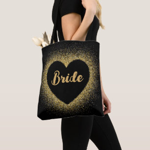 Tote Bag Bride Gold Heart Parties scintillant Élégant Maria