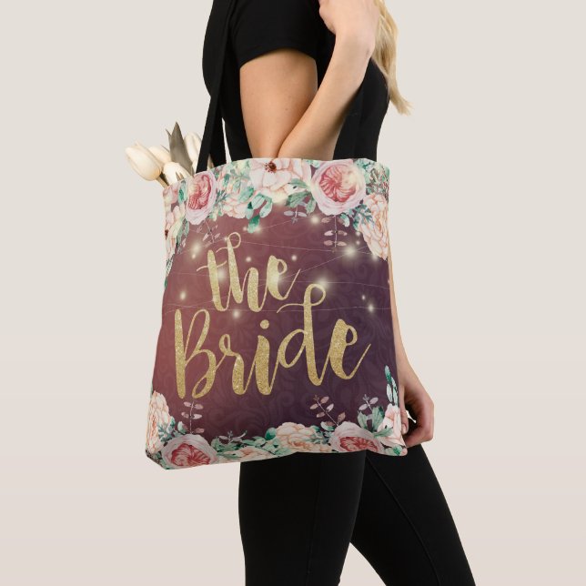 Tote Bag Brides mariages Bourgogne Chic Floral Lumières (De près)