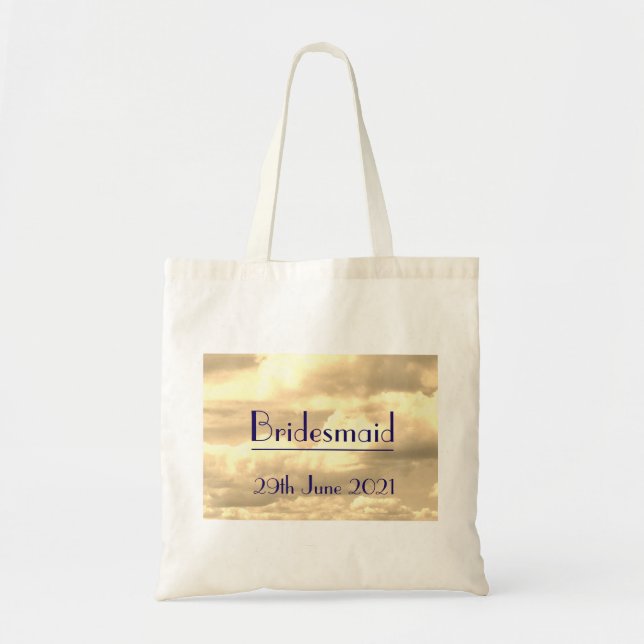 Tote Bag Bridesmaid Art Déco Sepia Cloud (Devant)